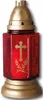HScandle Grabkerze aus Glas 24cm (Bella Rot) Produktbild-Vorschau 1
