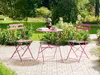 BELIANI Sada 3 kusů Bistro Set Růžový kovový skládací Náhled obrázku produktu 2