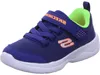 A single blue sneaker with orange and green accents is shown against a white background. Produktbild-Vorschau