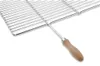 Photo principale – DEOS Grille de cuisson en acier inoxydable 68 × 38 cm avec poignées en bois Voir les images du produit