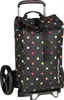 A black shopping trolley with colorful polka dots. Podgląd zdjęcia produktu