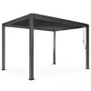 Pergola bioclimatique 3 x 4 m autoportée avec 3 stores gris Voir les images du produit 5
