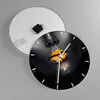 Wanduhr - Rund - Glasuhr - Gold Mund Schwarz - 40x40cm - Produktbild-Vorschau 2