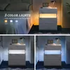 Nachtkastje met LED-verlichting, wit, met 3 lades, geschikt Productafbeelding-voorbeeld 3