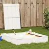 vidaXL Sandkasten mit Deckel Weiß 111x111x19,5 cm Produktbild-Vorschau 2