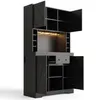 Küchen-Buffetschrank Hochschrank mit LED-Beleuchtung & Produktbild-Vorschau 16