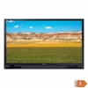 A television displaying a landscape scene, with an energy efficiency label in the bottom right corner. Produktbild-Vorschau