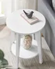 Okrúhly bočný stôl 2 úrovne biely Náhľad obrázku produktu 6