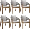 Six identical outdoor chairs are arranged in two rows of three against a white background. Voir les images du produit