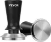 A black and silver espresso tamper set against a white background. Produktbild-Vorschau