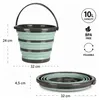Faltbarer Eimer, grun/grau – 10 Liter – Camping-Eimer – Produktbild-Vorschau 3