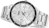 A close-up, studio shot of a silver Casio watch with a white face and black accents on a white background. Produktbild-Vorschau