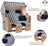 Strandkorb Ostsee 2,5-Sitzer 150cm breit in Beige Weiß Blau Produktbild-Vorschau 5