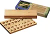 A bamboo Mancala board game with its lid and packaging, displayed on a white background. Podgląd zdjęcia produktu