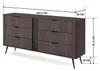 Kommode/dressoir TERZO K163 6S, gestreept front, metalen Productafbeelding-voorbeeld 4