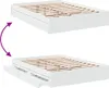 vidaXL Cadre de lit avec tiroirs Blanc 140x200 cm Bois Voir les images du produit 6