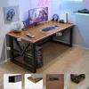 A gaming desk setup in a room with neon lighting. Podgląd zdjęcia produktu