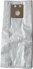 A white vacuum cleaner bag with a brown cardboard attachment. Produktbild-Vorschau