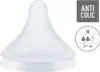 A close-up studio shot of a white NUK brand baby bottle nipple. Produktbild-Vorschau