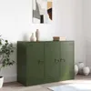 The Living Store Credenza verde oliva 99x39x73 cm Acciaio Anteprima dell’immagine prodotto 4