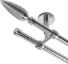 Gardinenstange mit Deckenhalterung I Metall Edelstahl Look Produktbild-Vorschau 1