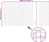 Diagram showing the dimensions of a wire mesh fence. Produktbild-Vorschau