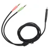 A gaming headphone cable with two 3.5mm jacks and one USB-C connector, laid out on a white background. Náhled obrázku produktu