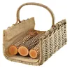 Kobolo Holztrage eckig aus Rattan mit Jutefutter Produktbild-Vorschau 1
