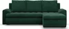 A dark green sectional sofa with a corduroy texture is shown against a white background. Produktbild-Vorschau
