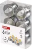 LED dekorace – čajová svíčka stříbrná, CR2032, vnitřní, vintage, 6 ks Anteprima dell’immagine prodotto