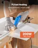 A person wearing gloves is using a blue hot wire cutter to cut a white foam board, guided by a metal ruler. There is text overlaying the image. Anteprima dell’immagine prodotto