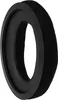 A close-up studio shot of a black ear pad for headphones. Produktbild-Vorschau