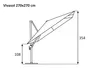Schneider Ampelschirm VIVASOL 270 x 270 cm natur – 3-fach Produktbild-Vorschau 12