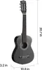 A black acoustic guitar with dimensions indicated by text overlays. Podgląd zdjęcia produktu