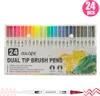 24 Farben Dual Tip Pinselstifte – Aquarell Marker Set mit Produktbild-Vorschau 1