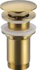A gold-colored bathroom sink drain stopper. Voir les images du produit