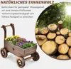 Dřevěný vozík na květiny COSTWAY, vozík na květináče s Náhled obrázku produktu 3
