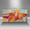 Kunst - orangefarbene Glasmalerei – Leinwandbild Wandbild – Produktbild-Vorschau 4