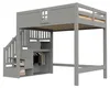 Merax Hochbett Etagenbett 140x200 cm mit Stauraumtreppe, Produktbild-Vorschau 8