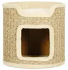 PawHut Krabpalen, 37 cm hoog, kattenhuis met deur, krabboom Productafbeelding-voorbeeld 1
