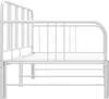 A side view of a white metal bed frame. Produktbild-Vorschau