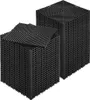 Two stacks of black interlocking drainage mats. Produktbild-Vorschau