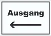 Ausgang Schild mit Text und Richtungspfeil links Exit Produktbild-Vorschau 1
