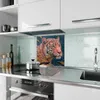 Küchenrückwand Spritzschutz Glas mit Motiv Tiger Porträt 40 Produktbild-Vorschau 2