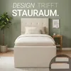 Homestyle4u Polsterbett 90x200 Beige Einzelbett Bettgestell Produktbild-Vorschau 5