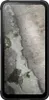 A smartphone with a rugged, textured wallpaper displayed on its screen, encased in a black protective cover. Voir les images du produit