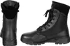 Two views of a black combat boot are shown against a white background. Produktbild-Vorschau