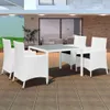 The Living Store 5-tlg. Garten-Essgruppe Poly Rattan Produktbild-Vorschau 1