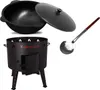 A set of cooking equipment including a cauldron, a fire pit, and a skimmer. Produktbild-Vorschau