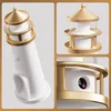 A collage of three close-up shots of a decorative lighthouse lamp. Produktbild-Vorschau